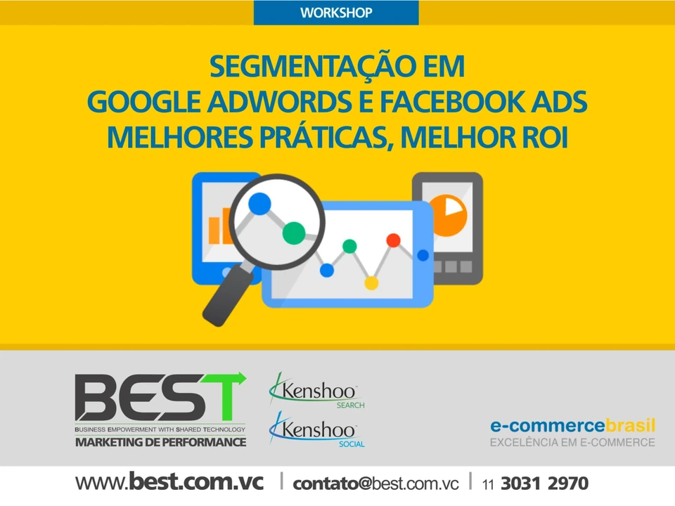 Slide 4 from the presentation for the workshop Segmentação em Google Adwords e Facebook Ads - Melhores Práticas, Melhor ROI.