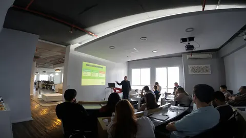 Workshop record with AI treatment.