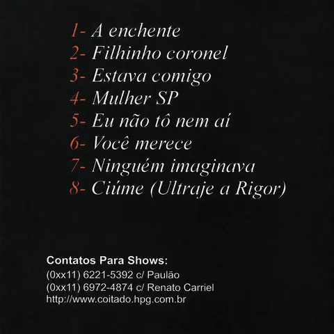Eu Não Tô Nem Aí album back cover.