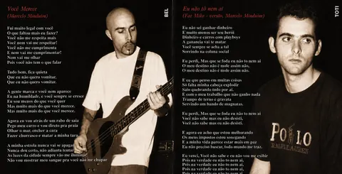 Eu Não Tô Nem Aí booklet page with lyrics.