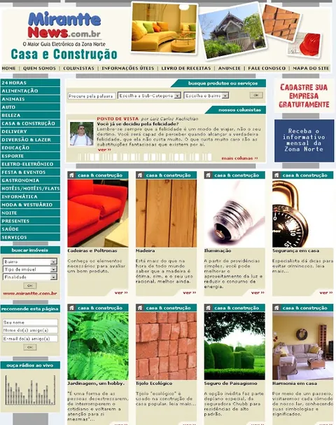 Mirantte News Home and Construction category page.