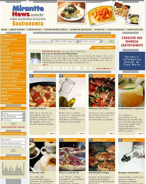 Mirantte News Gastronomy category page.
