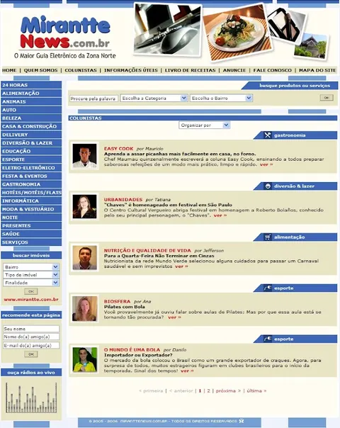 Mirantte News columnists page.
