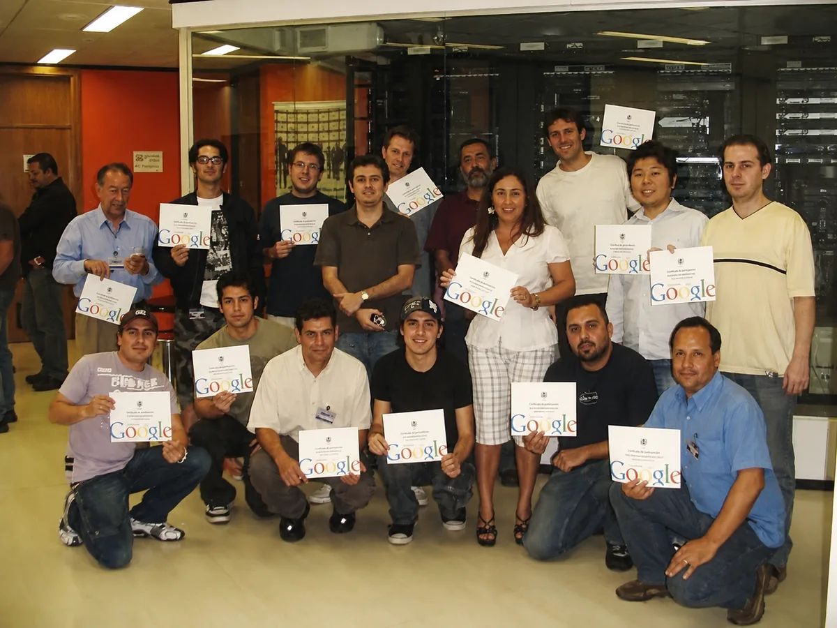 Goobec Google AdWords class in 2009, with Marcelo Nicchio among the participants.